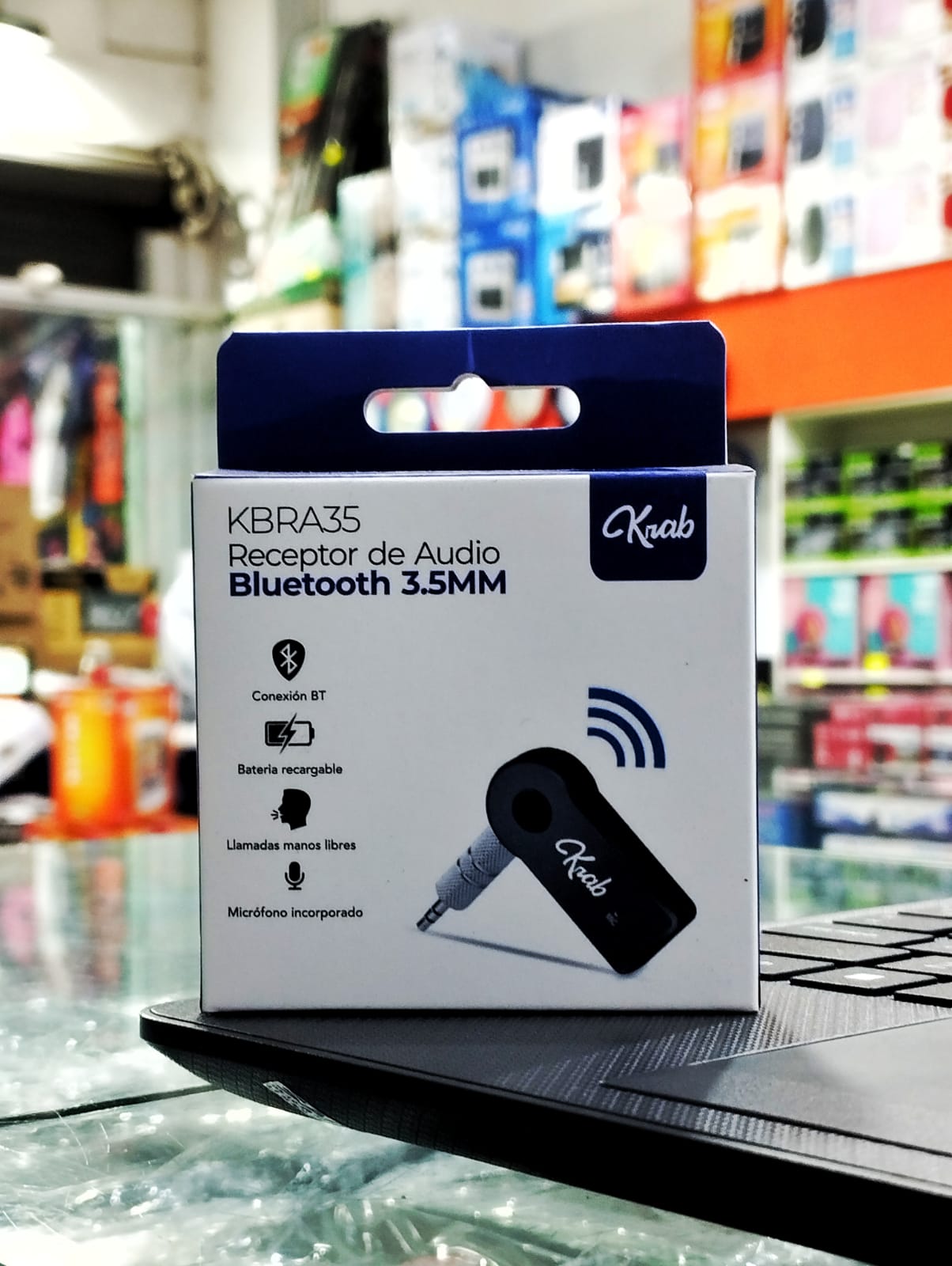Receptor de &Aacute;udio Bluetooth Krab BT KBRA35 3.5mm Wireles Audio.